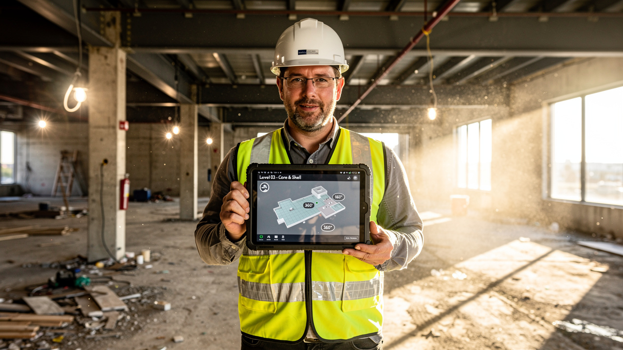 Construction manager using virtual tour for site documentation