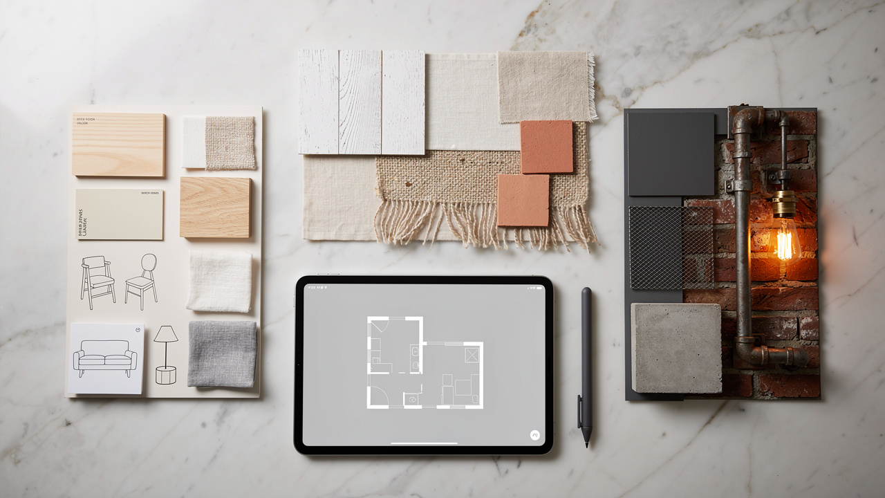 Interior design style swatches for AI virtual staging options