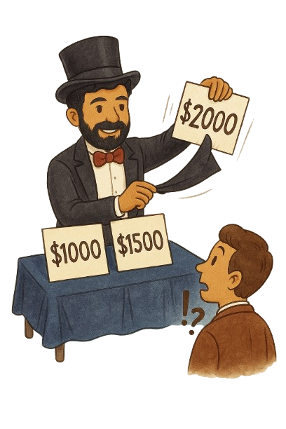 Virtual tour pricing strategist showing different price tiers to small business customer - demonstrating value-based pricing for 360 photography services
